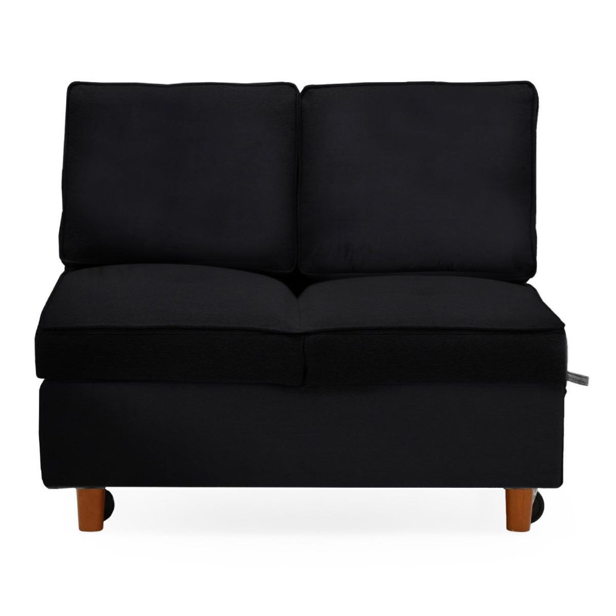 Voir la diapositive 1 : Paris Prix Banquette 2 Places Convertible Velours  Théo  107cm Noir