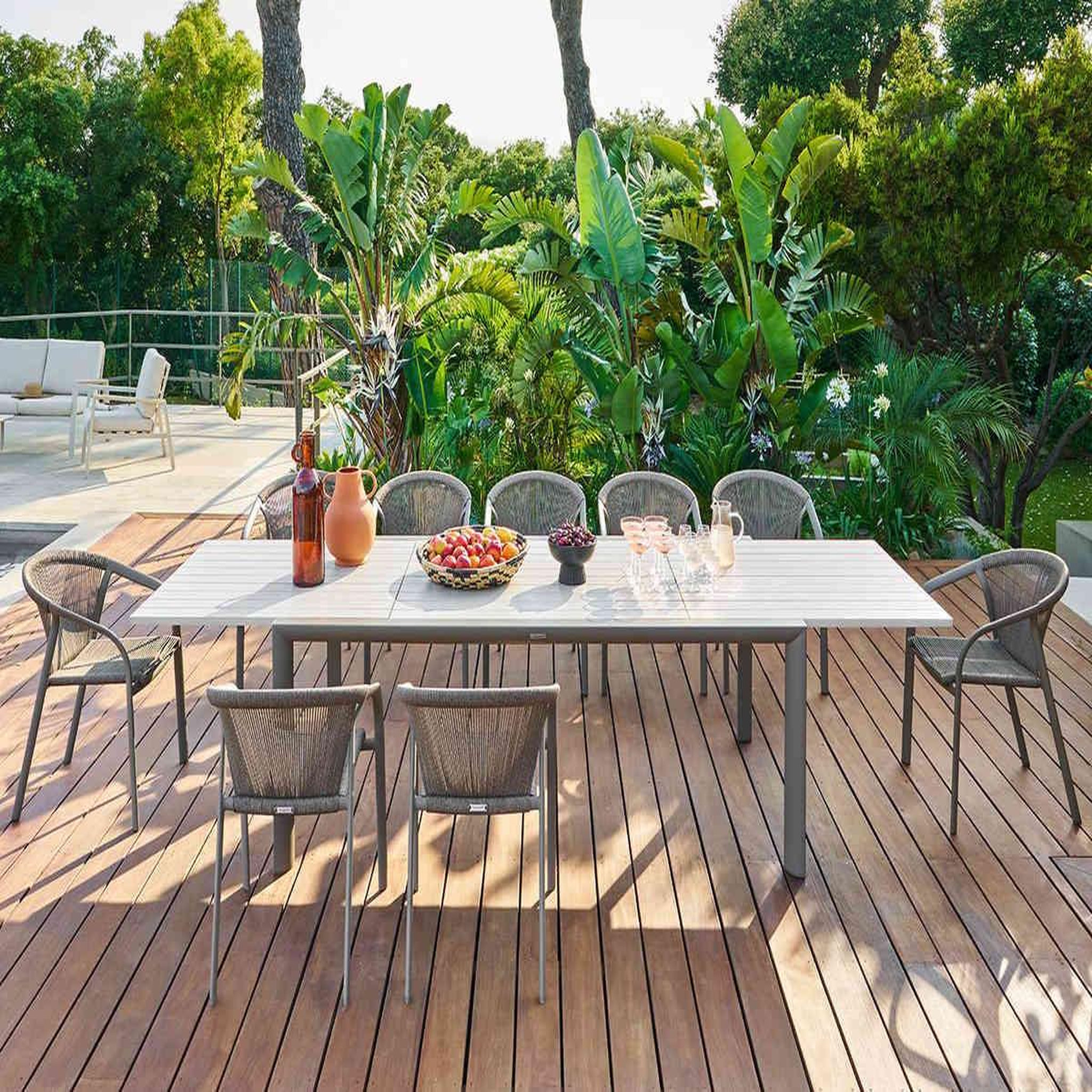 Voir la diapositive 3 : HESPERIDE Table de jardin rectangulaire extensible en aluminium luzane 12 places - hespéride