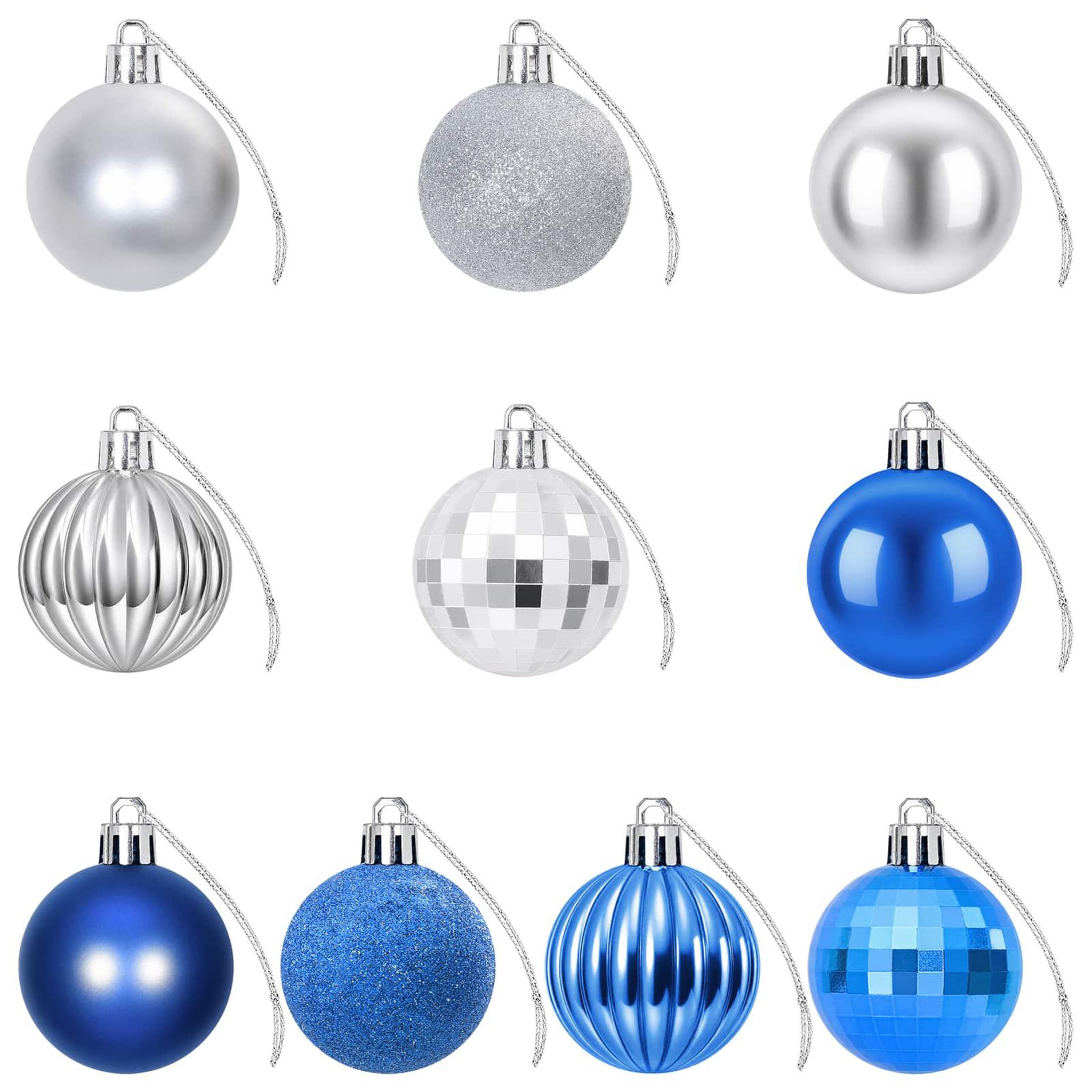 Voir la diapositive 5 : VIDAXL Ensemble de boules de Noël 100 pc Bleu et argente 4 cm