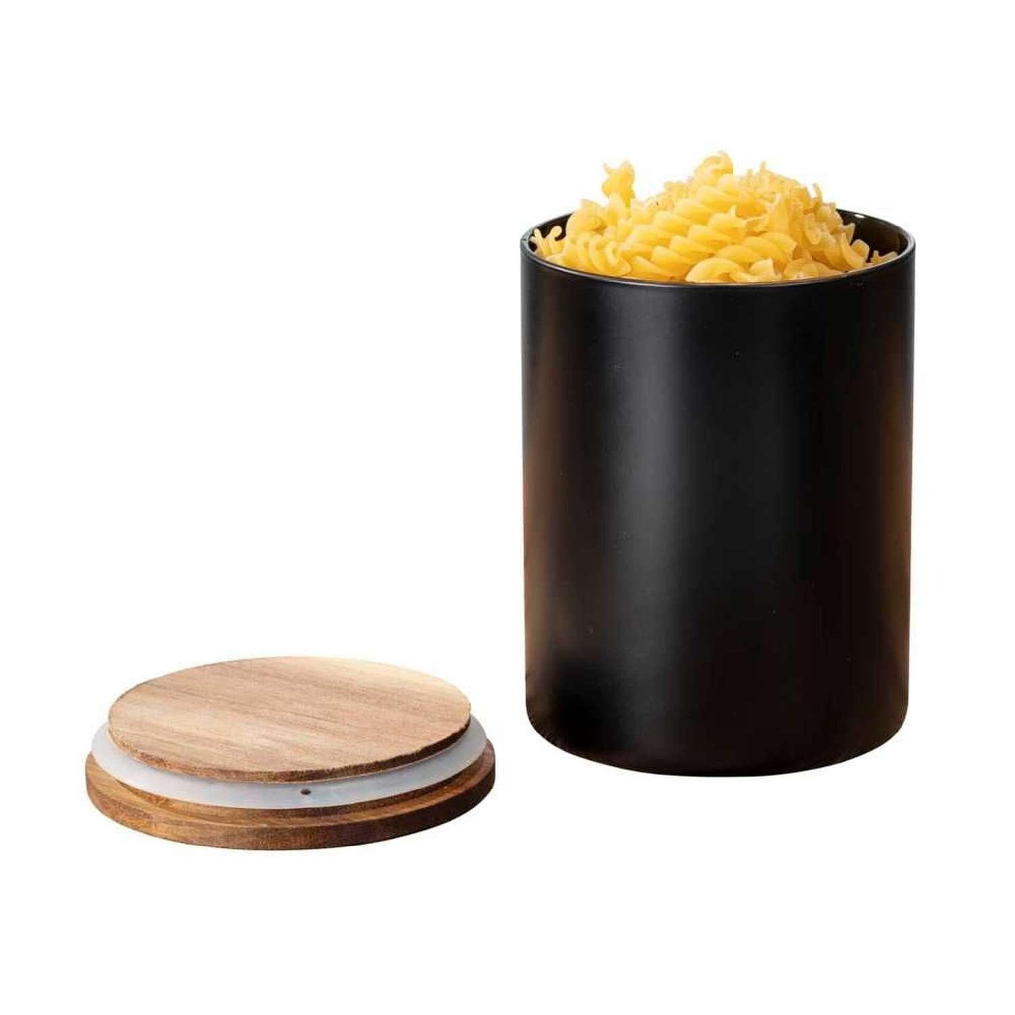 Voir la diapositive 2 : Wenko Boîte de rangement alimentaire 1 l en verre - noir