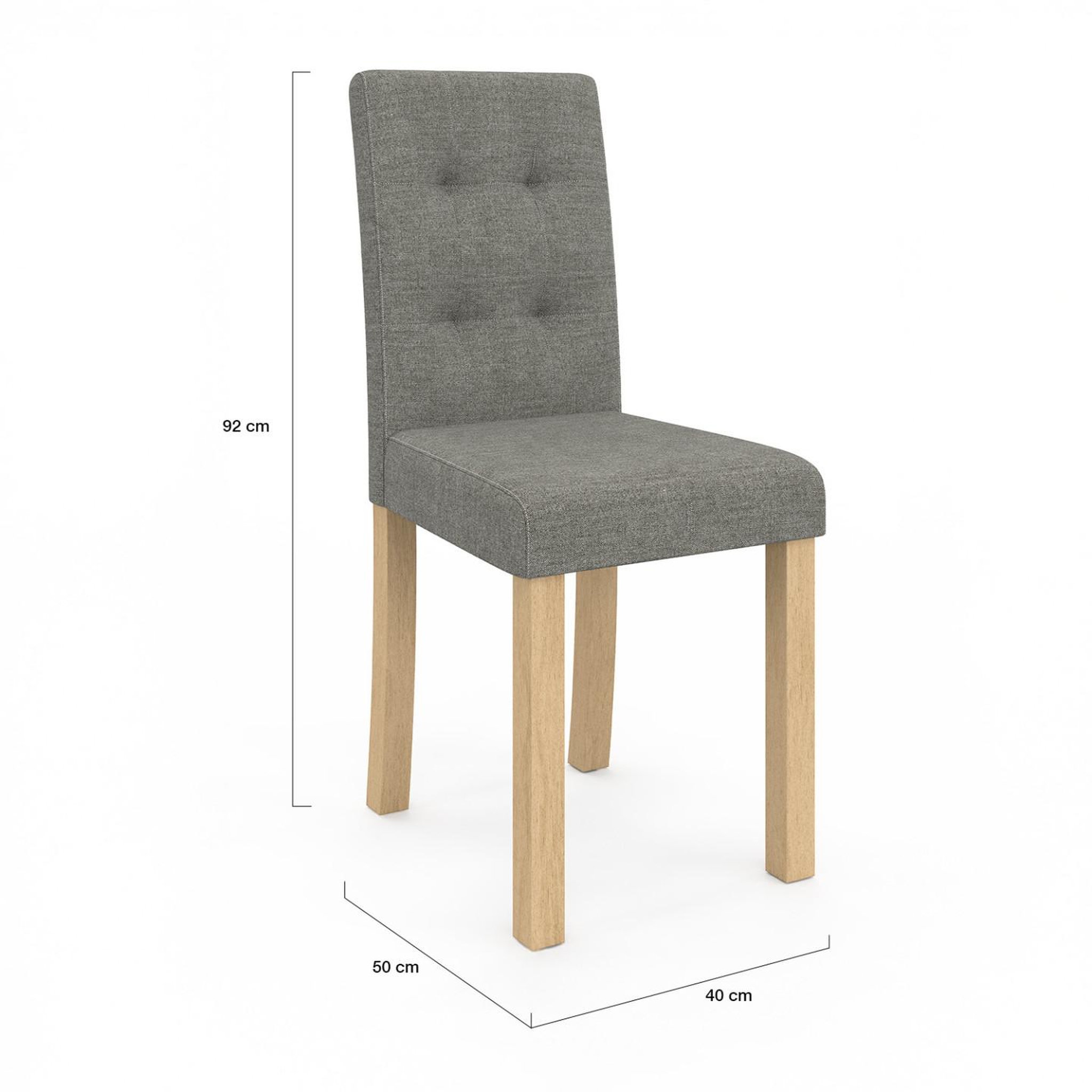 Voir la diapositive 5 : ID MARKET Lot de 4 chaises polga capitonnées grises pour salle à manger