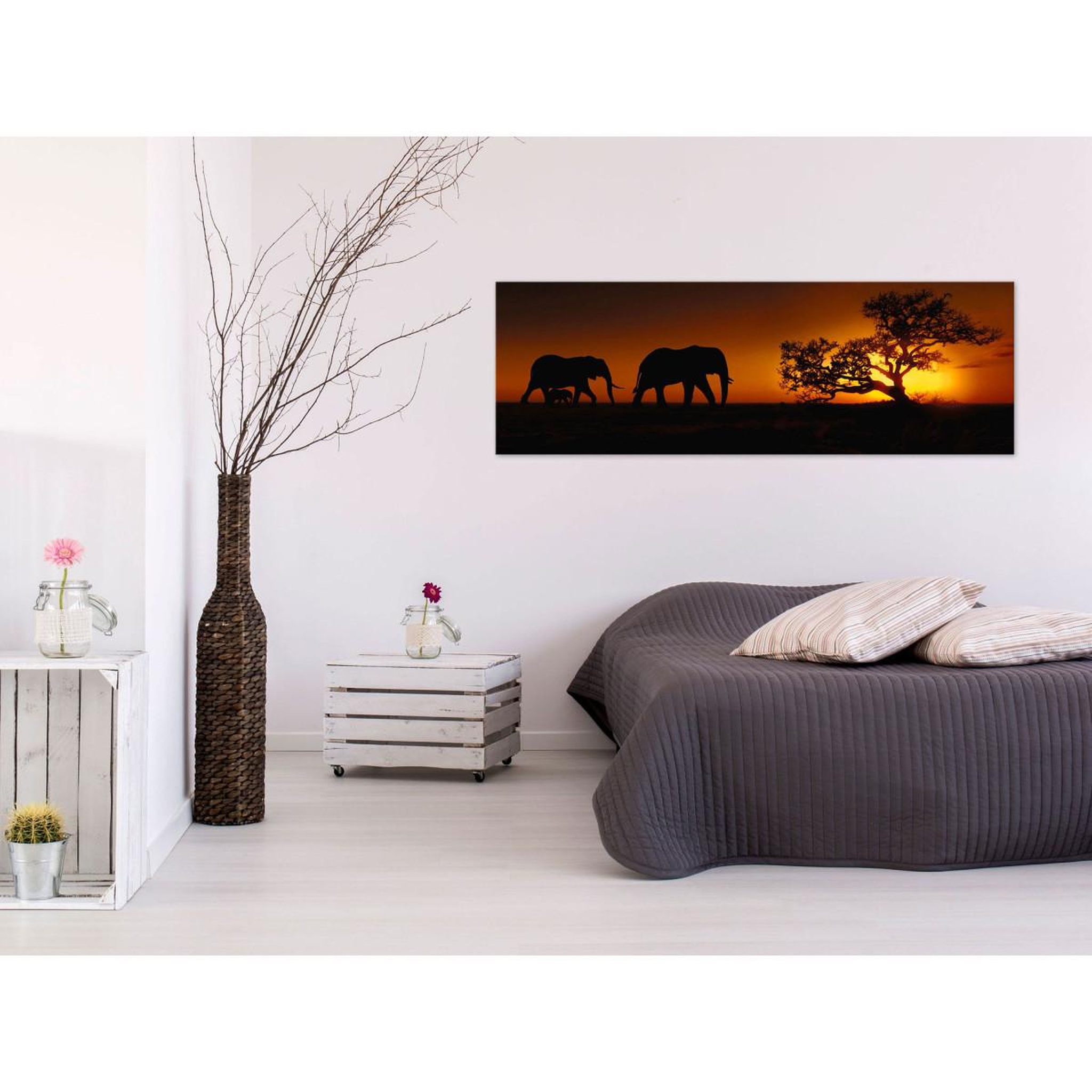 Voir la diapositive 2 : Paris Prix Tableau imprimé  elephant family orange