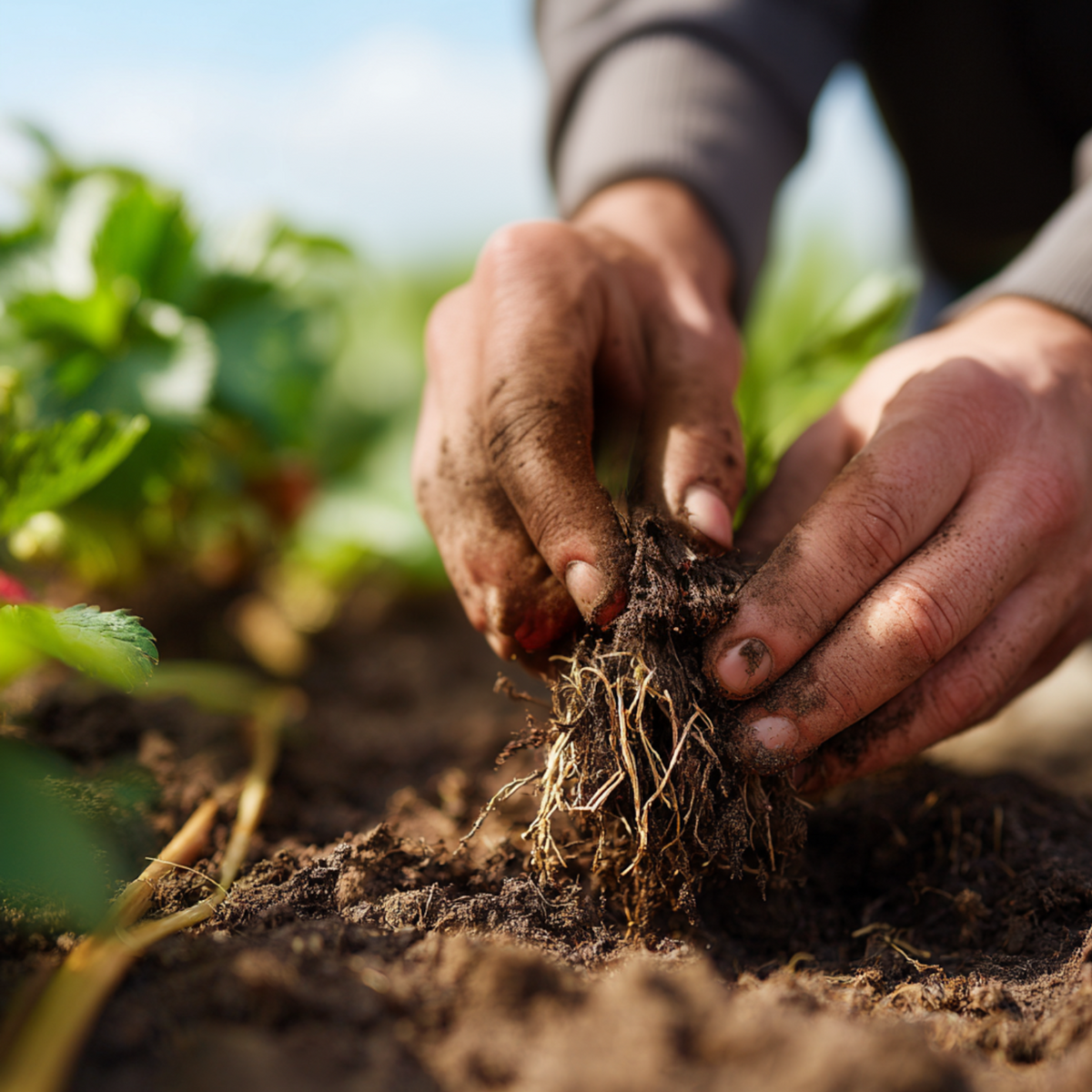 PLANT IN A BOX Fraisier - Set de 10 - Fragaria elsanta - Rhizomes - Rouge