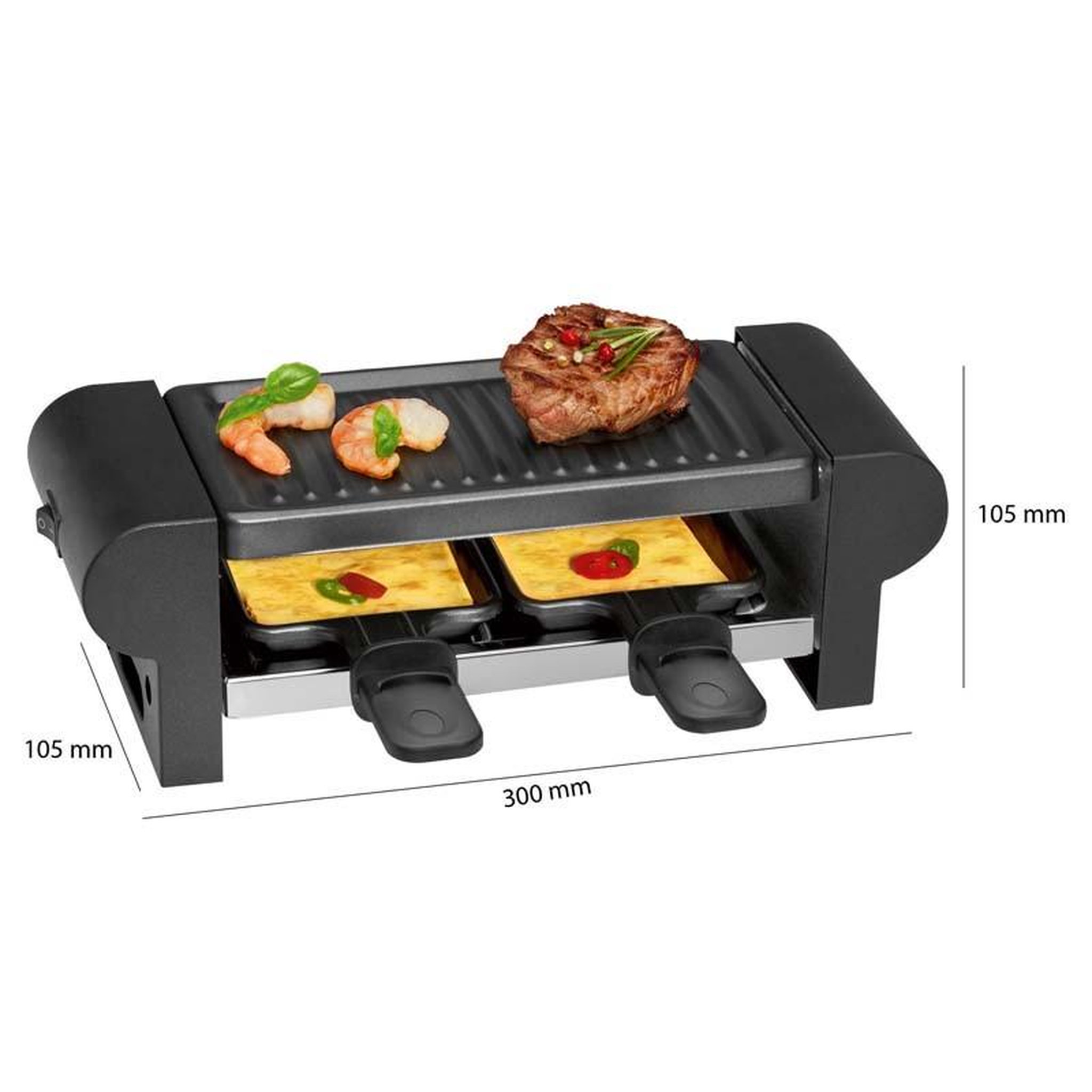 Voir la diapositive 3 : CLATRONIC Grill-raclette pour 2 personnes 263694 clatronic noir