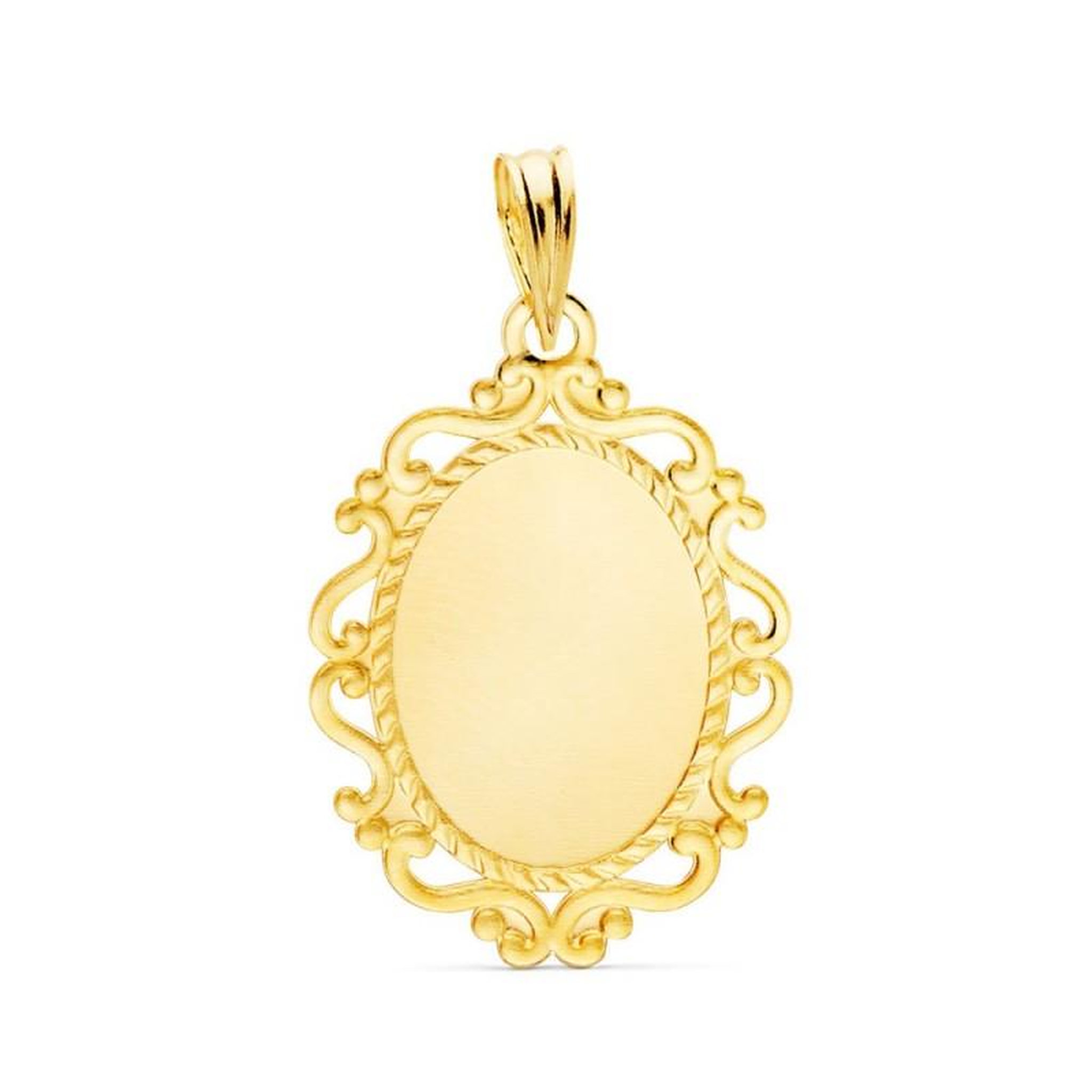 Voir la diapositive 2 : L'ATELIER D'AZUR Collier - Médaille Vierge Miraculeuse Filigranes Or Jaune - Chaîne Dorée