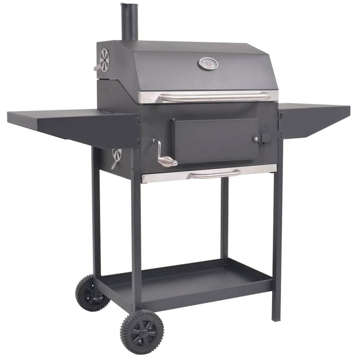 VIDAXL Barbecue au charbon de bois avec etagere inferieure Noir