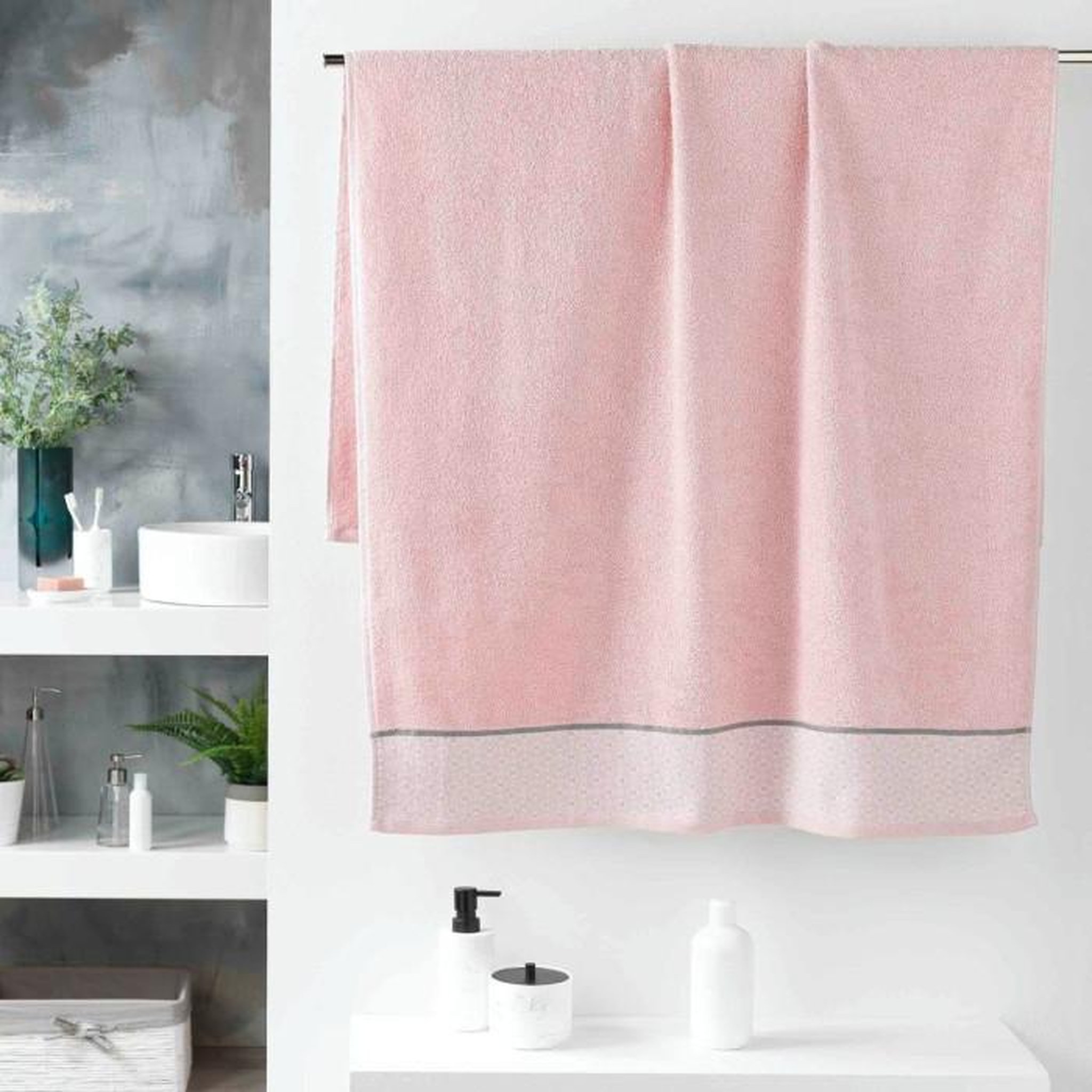Voir la diapositive 2 : Paris Prix Drap de Bain Jacquard  Belina  90x150cm Rose