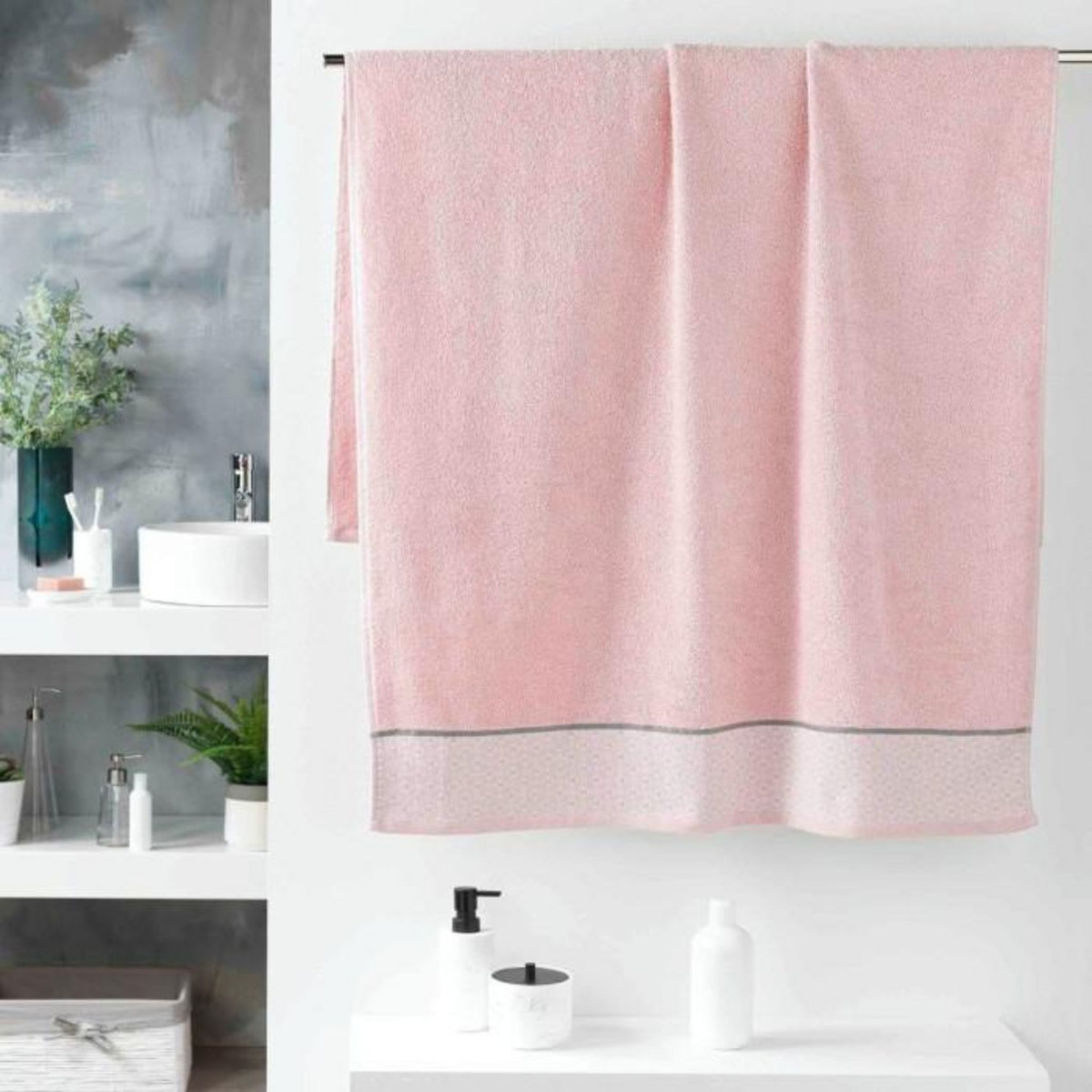 Paris Prix Drap de Bain Jacquard  Belina  90x150cm Rose