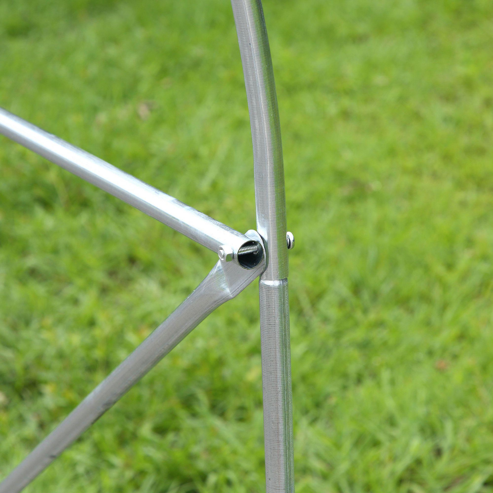Voir la diapositive 6 : OUTSUNNY Serre de jardin tunnel surface sol 8 m² 4 x 2 x 2 m châssis tubulaire renforcé 18 mm 6 fenêtres blanc
