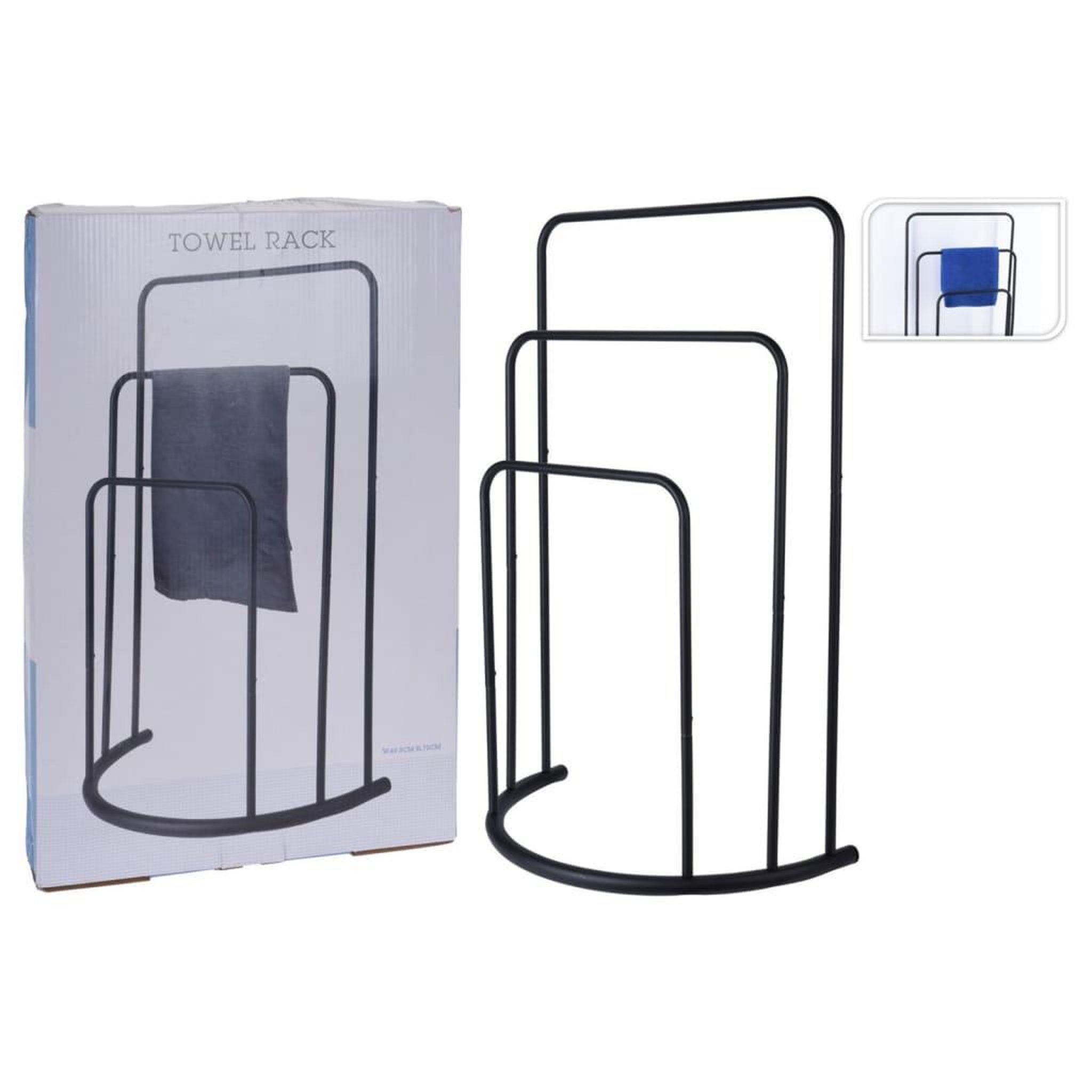 Voir la diapositive 5 : Bathroom Solutions Bathroom Solutions Porte-serviettes debout 49,5x75 cm Metal Noir