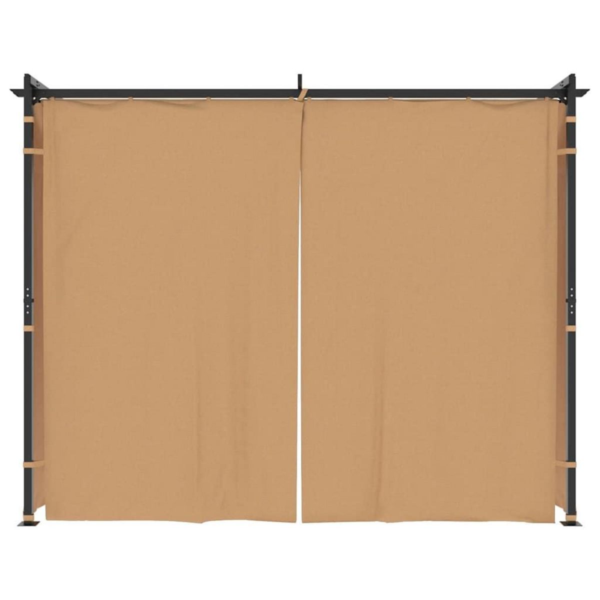 VIDAXL Tonnelle avec rideaux 3x3 m Taupe Acier
