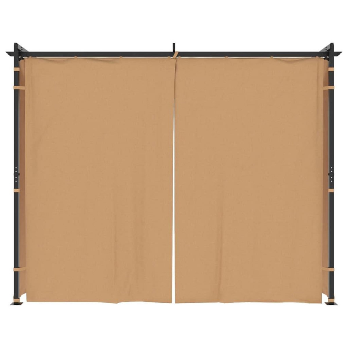VIDAXL Tonnelle avec rideaux 3x3 m Taupe Acier