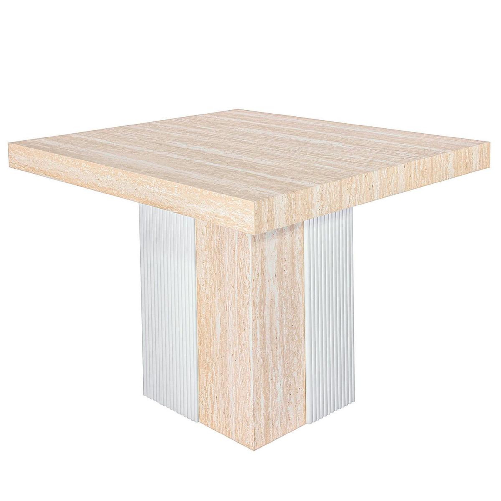 Voir la diapositive 2 : Paris Prix Table Extensible Effet Travertin  Trendy  90-240cm Beige