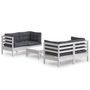 Voir la diapositive 2 : VIDAXL Salon de jardin 5 pcs avec coussins anthracite bois de pin