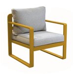 Proloisirs Fauteuil sofa - MOJITO II - Aluminium époxy - Miel/Gris