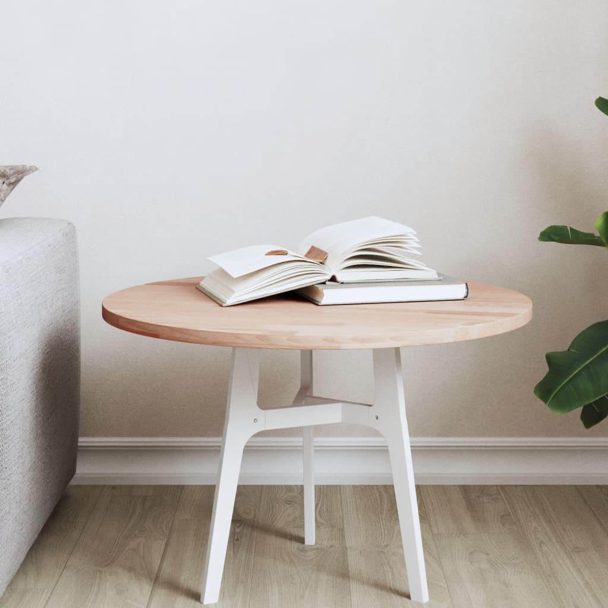 VIDAXL Dessus de table Ø50x1,5 cm rond bois massif de hetre