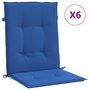 Voir la diapositive 2 : VIDAXL Coussins de chaise de jardin a dossier bas lot de 6 bleu royal
