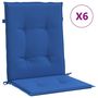 Voir la diapositive 2 : VIDAXL Coussins de chaise de jardin a dossier bas lot de 6 bleu royal