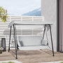 Voir la diapositive 2 : OUTSUNNY Balancelle de jardin 3 places convertible auvent réglable épais coussins amovibles polyester acier époxy gris clair