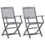 VIDAXL Chaises pliables d'exterieur lot de 2 Bois d'acacia solide