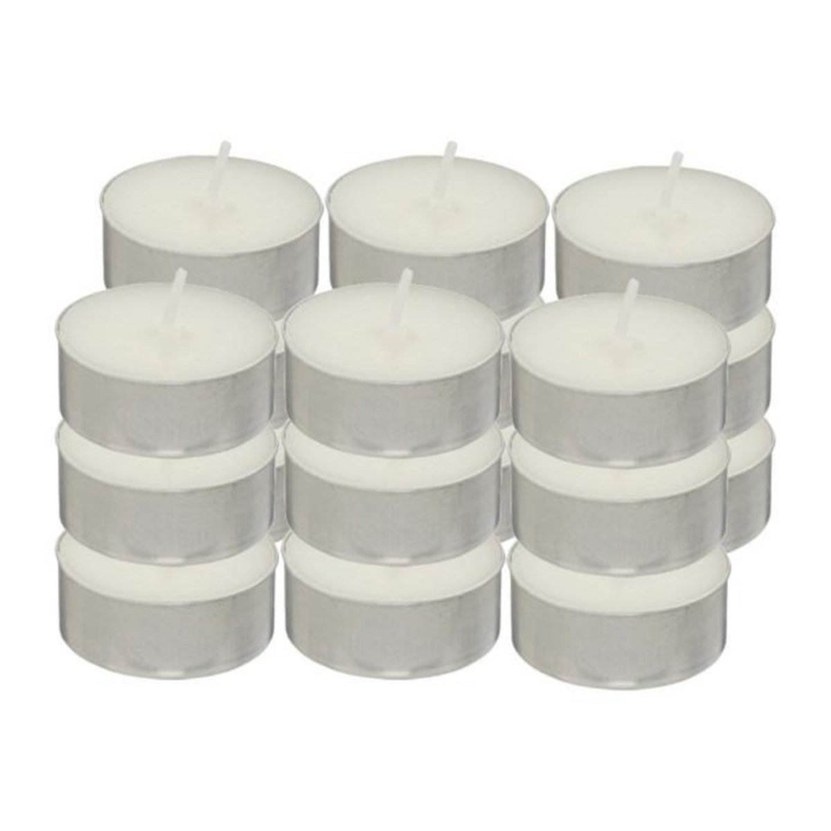 ATMOSPHERA Lot de 18 Bougies Chauffe-Plat  Hugo  3,7cm Blanc