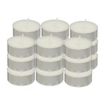 ATMOSPHERA Lot de 18 Bougies Chauffe-Plat  Hugo  3,7cm Blanc