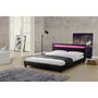 Voir la diapositive 3 : CONCEPT USINE Cadre de lit avec LED 160 x 200 cm en PU noir PICADILLY