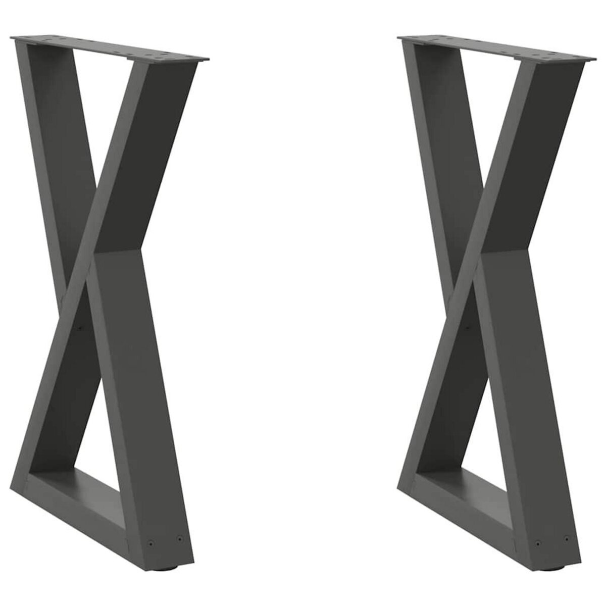 VIDAXL Pieds de table a manger 2 pcs anthracite 50x(72-73,3)cm