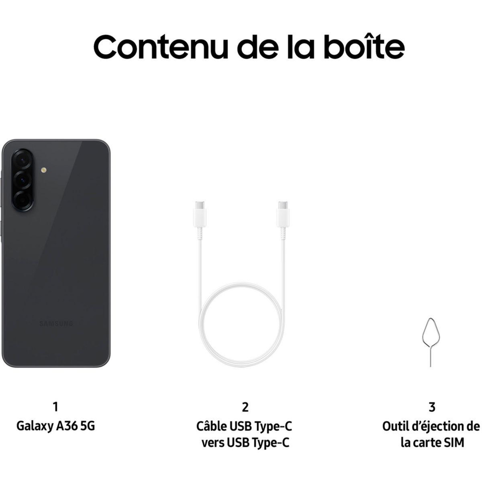 Voir la diapositive 5 : Samsung Smartphone Galaxy A36 Noir 256Go 5G