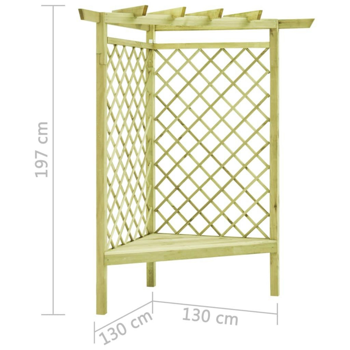 VIDAXL Pergola d'angle avec siege 130x130x197 cm Pin impregne