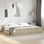 VIDAXL Cadre de lit avec tiroirs sans matelas chene sonoma 200x200 cm