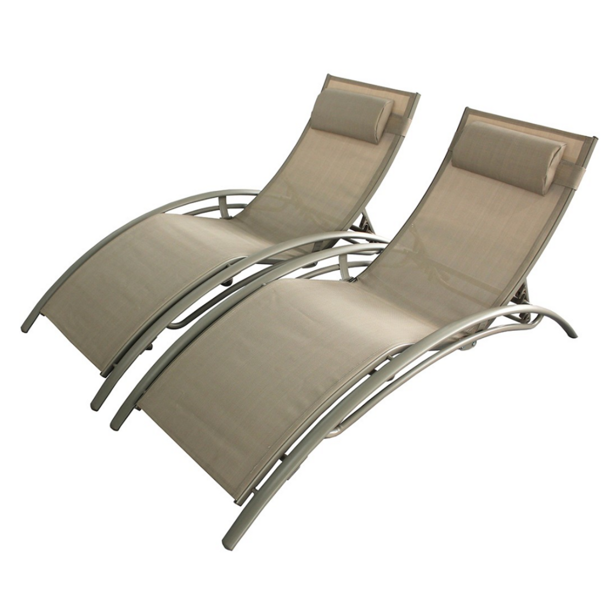 CONCEPT USINE Transat ajustable et empilable avec pieds en acier capuccino LIMEA