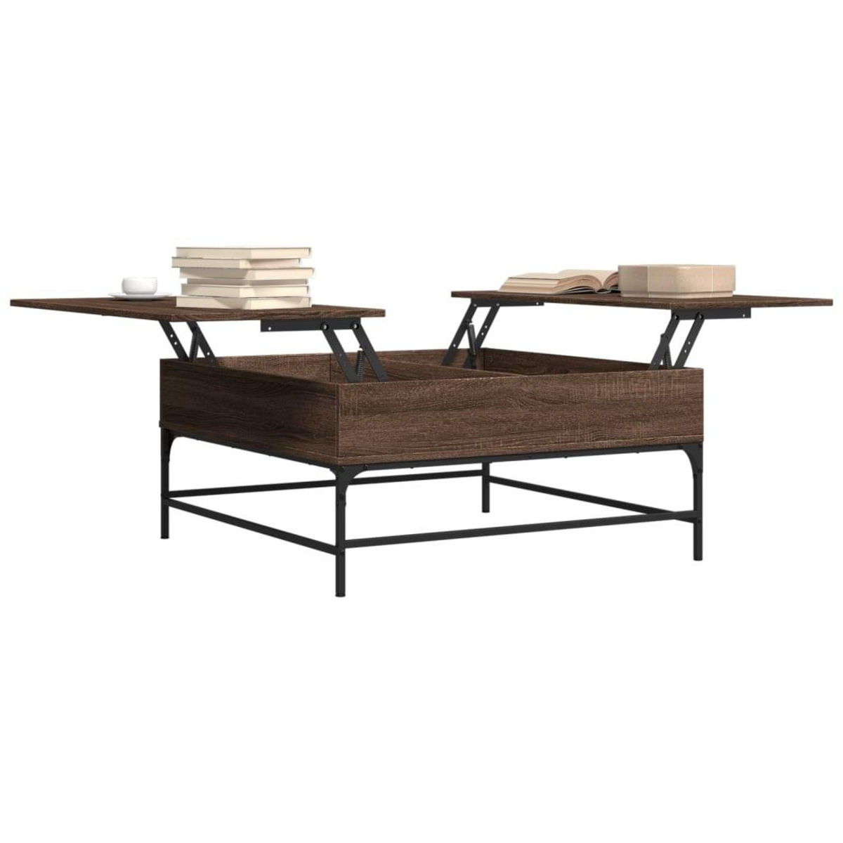 VIDAXL Table basse chene marron 95x95x45 cm bois d'ingenierie et metal