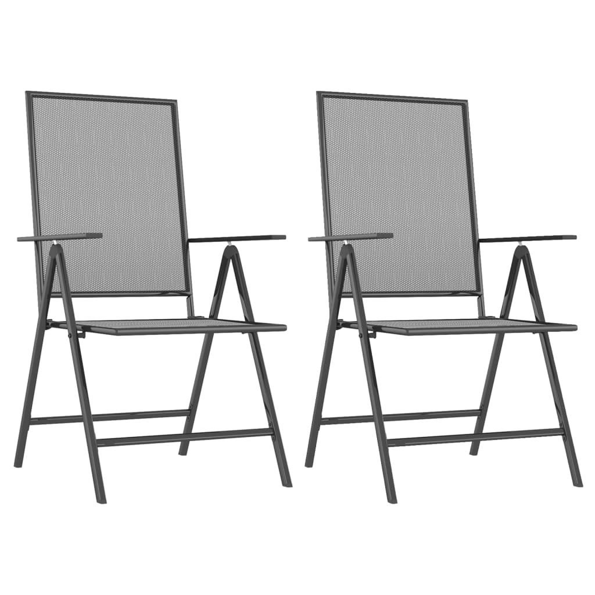 Voir la diapositive 4 : VIDAXL Ensemble a manger de jardin 3 pcs anthracite acier