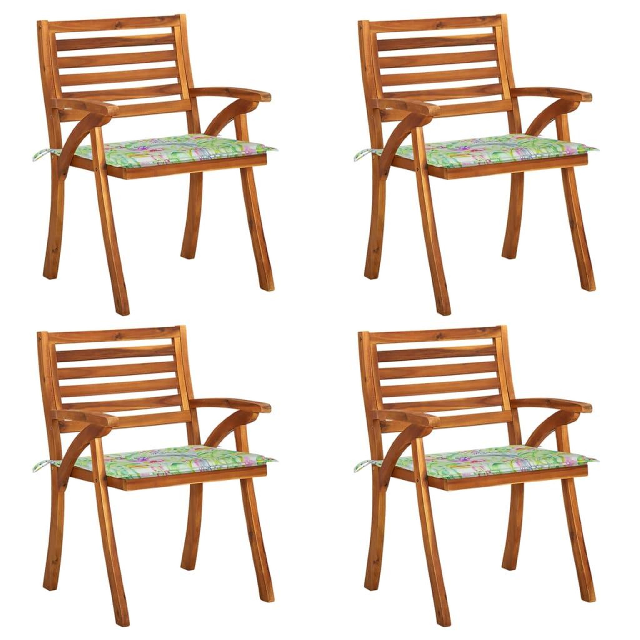 Voir la diapositive 1 : VIDAXL Chaises de jardin avec coussins lot de 4 Bois de teck solide