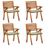 Voir la diapositive 1 : VIDAXL Chaises de jardin avec coussins lot de 4 Bois de teck solide