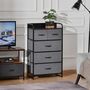 Voir la diapositive 2 : HOMCOM Commode meuble de rangement 5 tiroirs pliables en tissu 58 x 29 x 99 cm gris