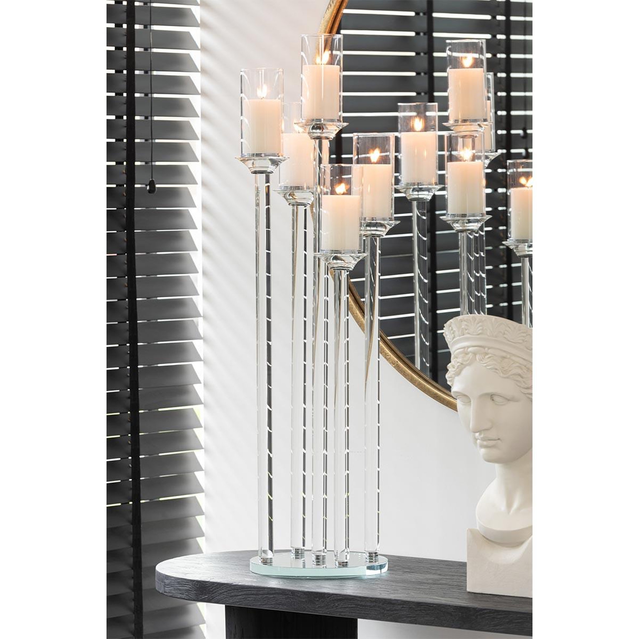 Voir la diapositive 5 : J-LINE Chandelier Large 5 Branches  Moira  100cm Transparent