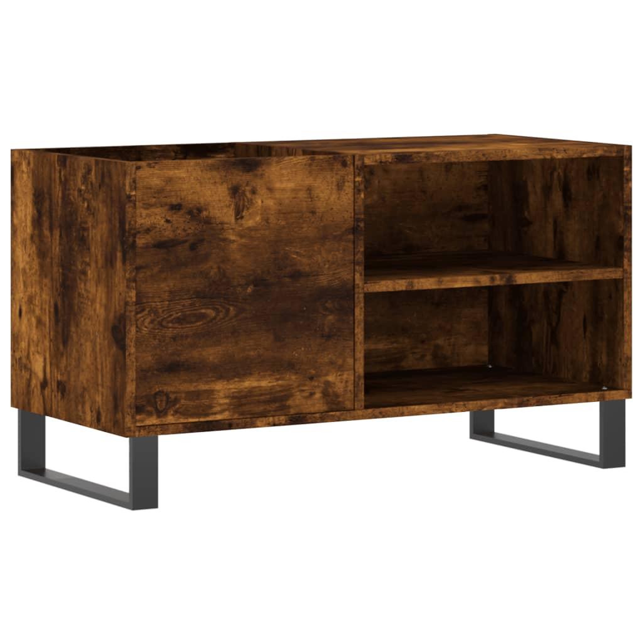 Voir la diapositive 2 : VIDAXL Armoire a disques chene fume 85x38x48 cm bois d'ingenierie