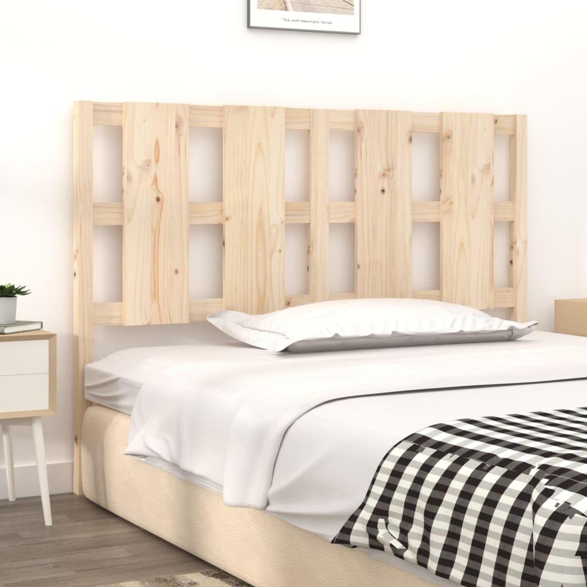 Voir la diapositive 3 : VIDAXL Tete de lit 140,5x4x100 cm Bois massif de pin