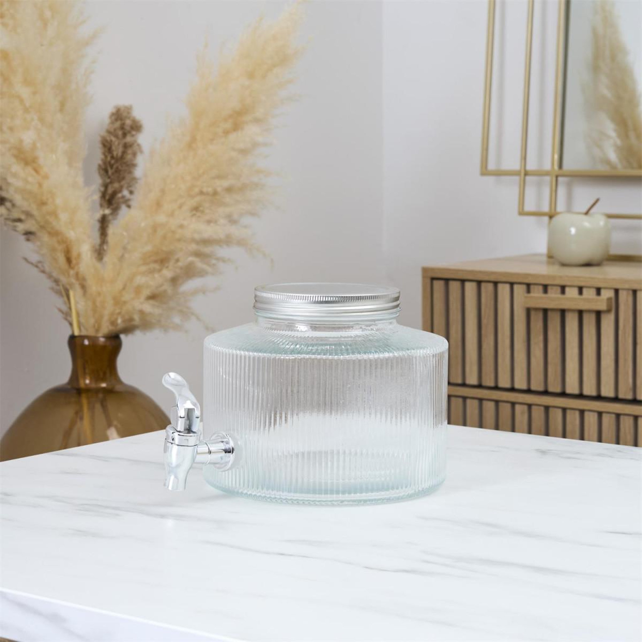 Voir la diapositive 3 : The Home Deco Factory Fontaine à boisson ronde  striée  2l transparent