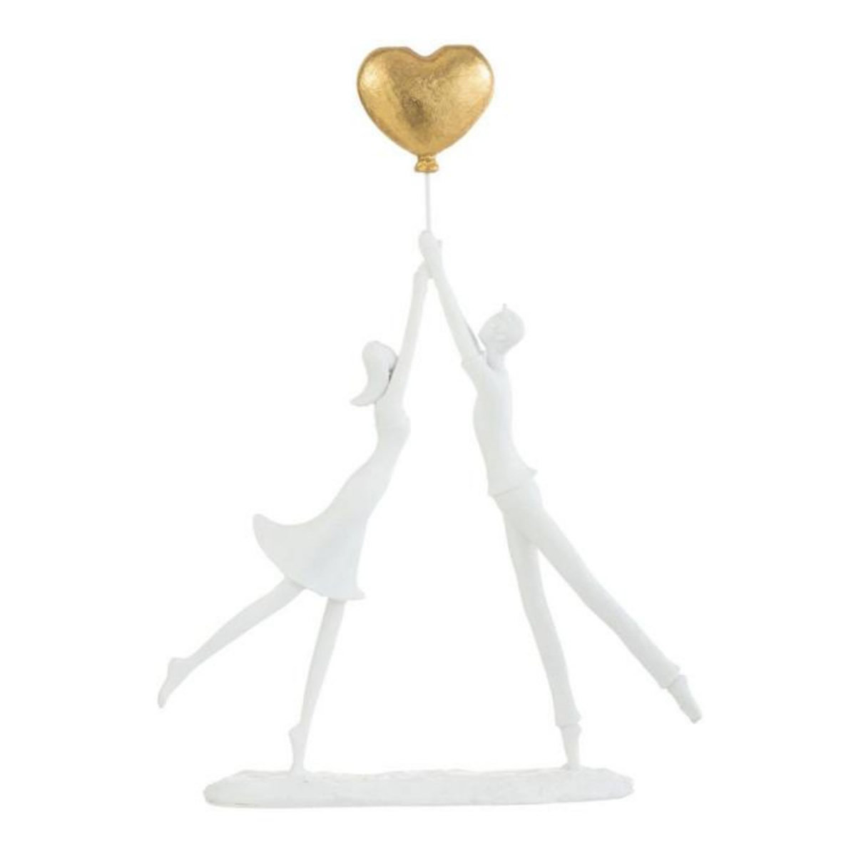 Paris Prix Statuette Déco Couple Debout  Cœur  37cm Blanc