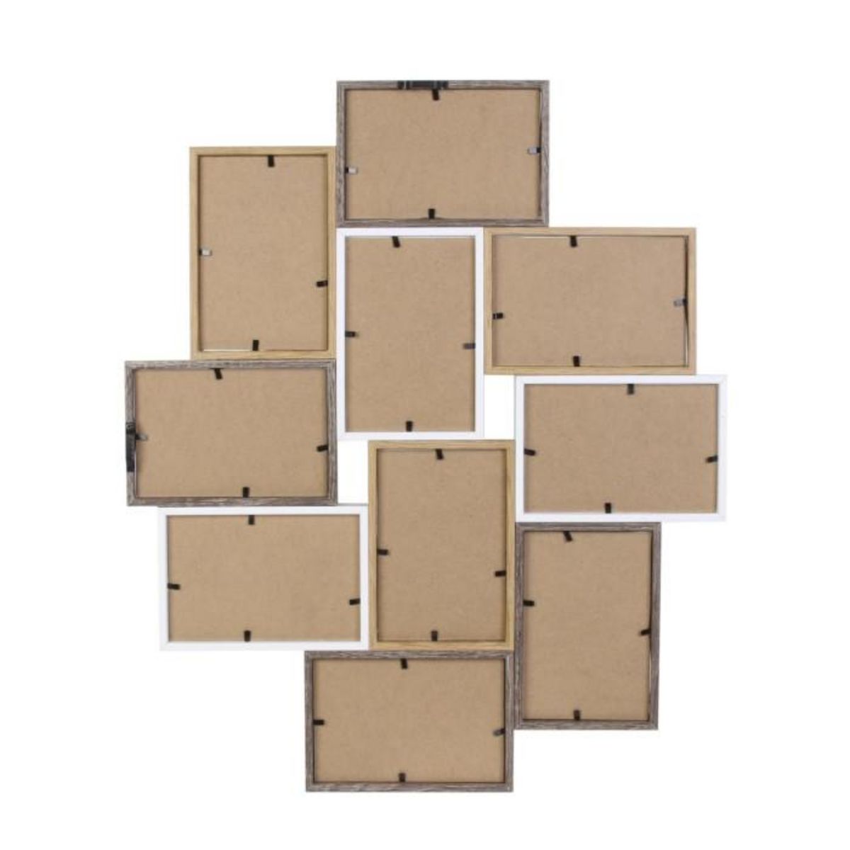 The Home Deco Factory Pêle-mêle design scandinave Natural - 10 Photos - Blanc et bois