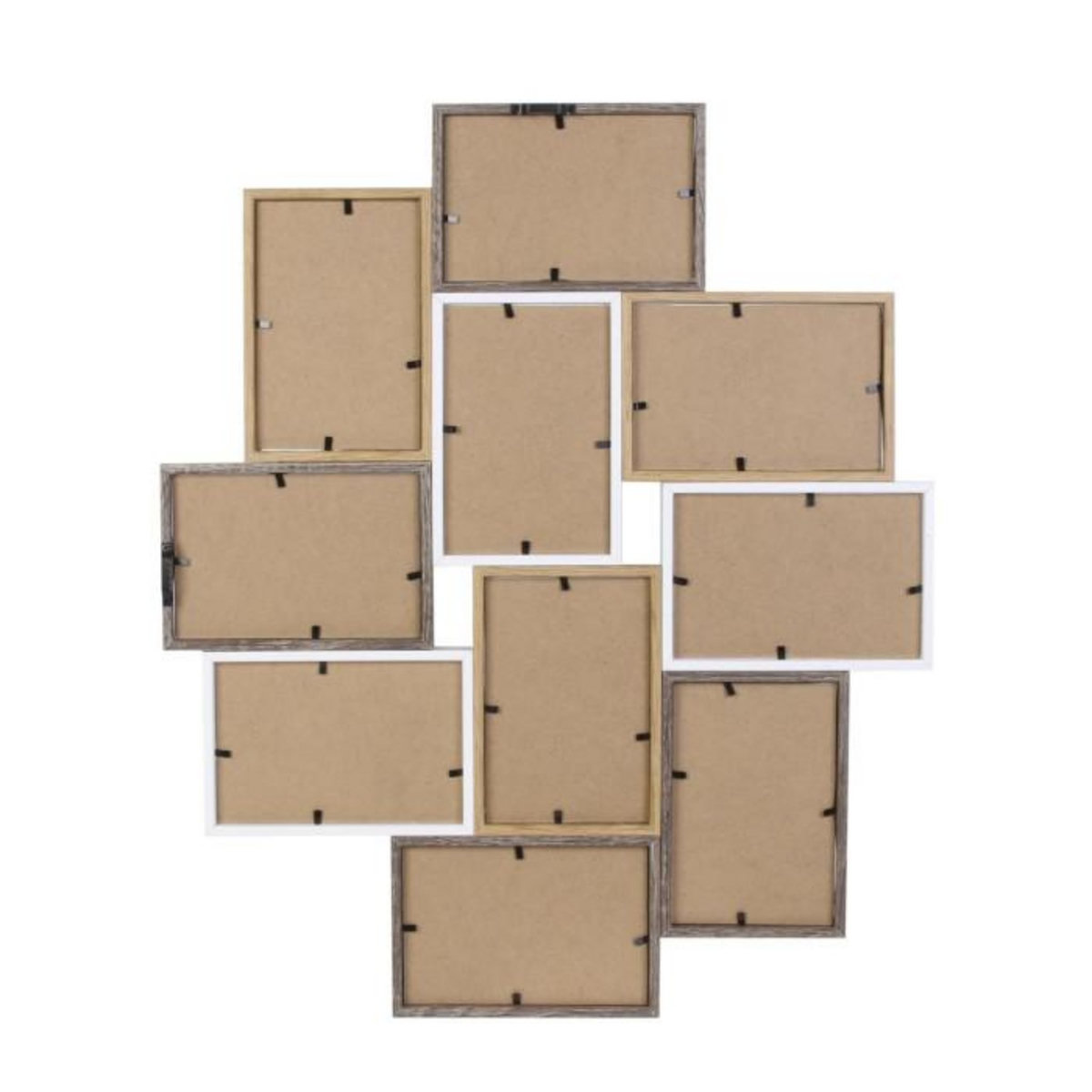 The Home Deco Factory Pêle-mêle design scandinave Natural - 10 Photos - Blanc et bois