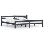 VIDAXL Cadre de lit sans matelas gris fonce pin massif 200x200 cm