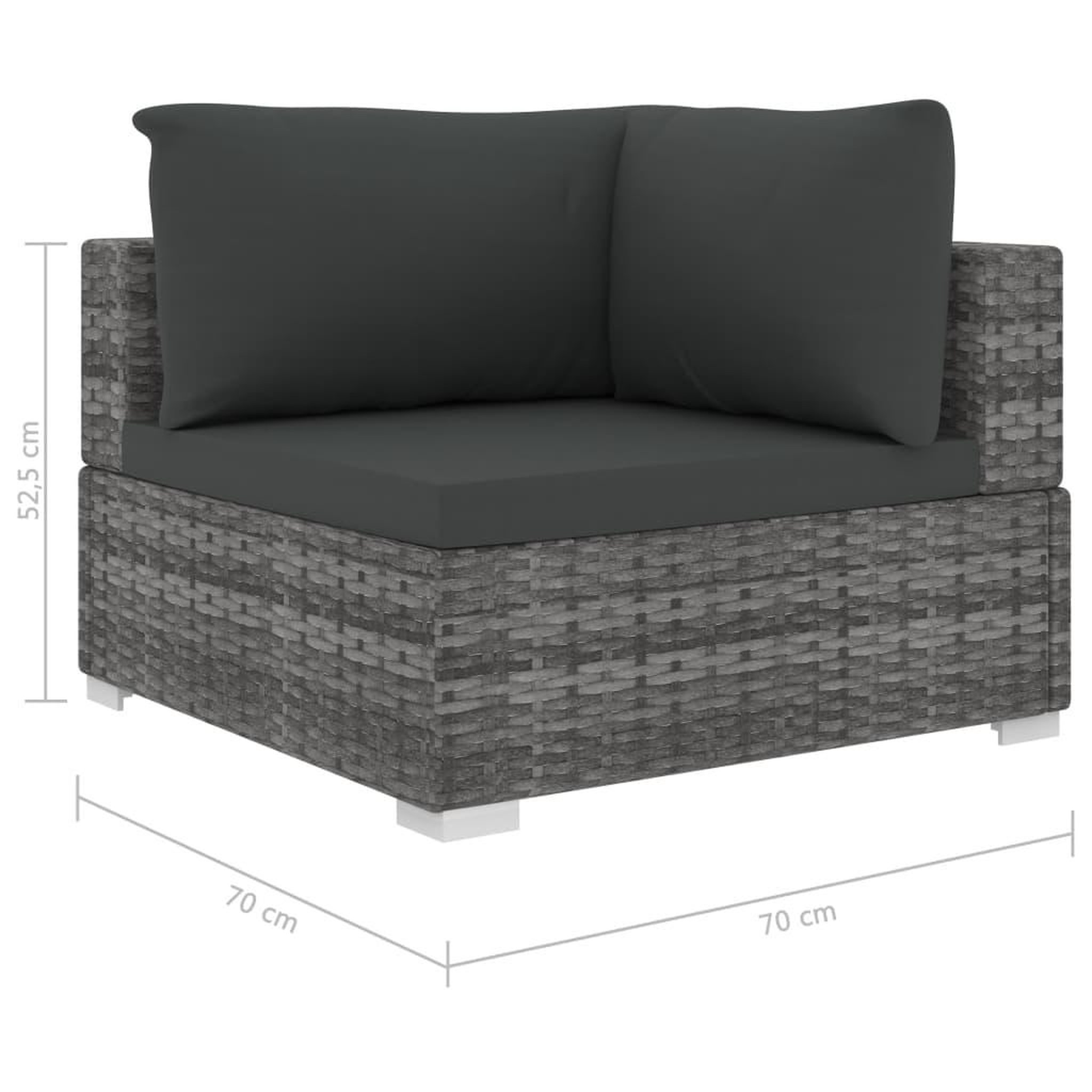 Voir la diapositive 6 : VIDAXL Salon de jardin 9 pcs avec coussins Resine tressee Gris
