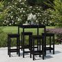 Voir la diapositive 1 : VIDAXL Ensemble de bar de jardin 5 pcs noir bois de pin massif