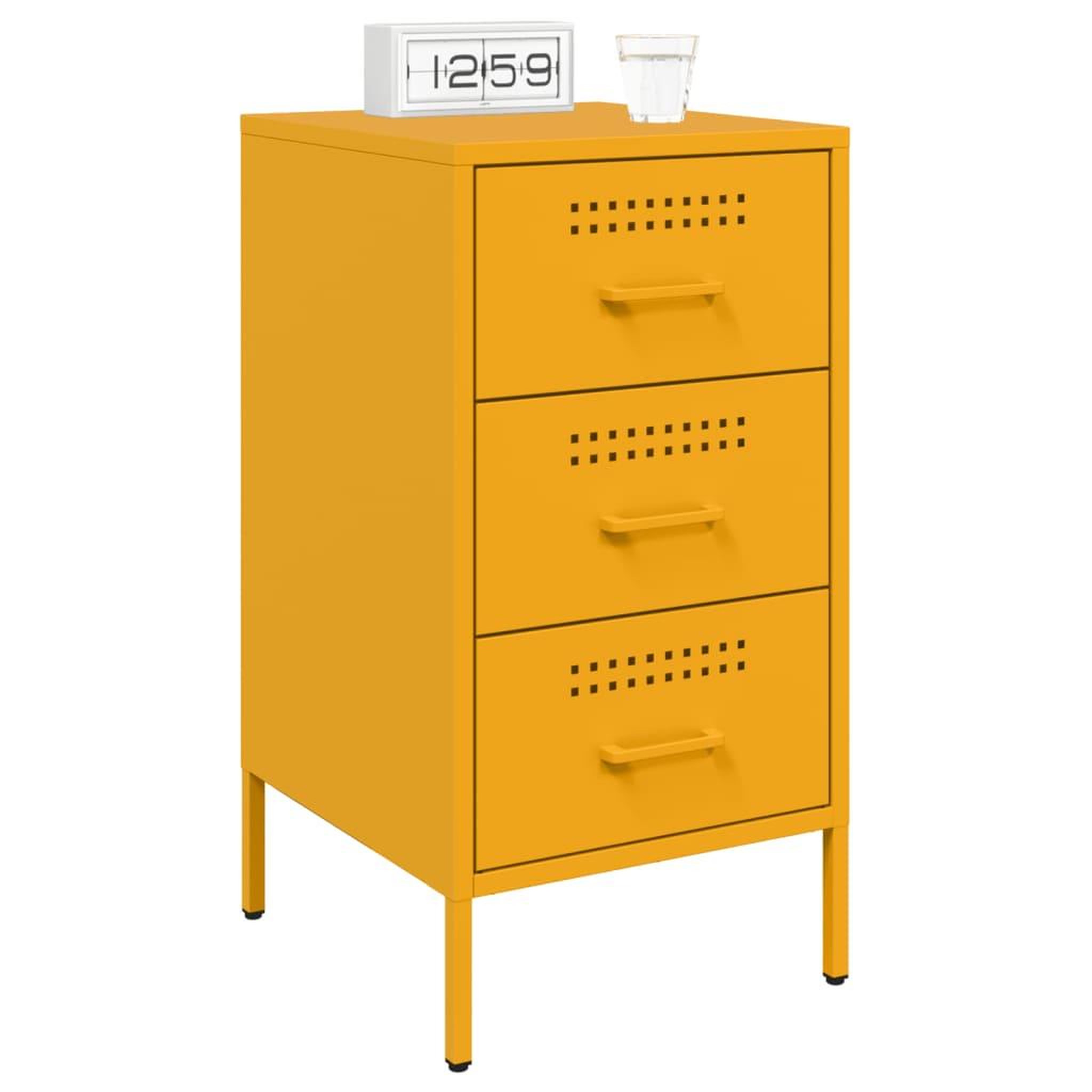Voir la diapositive 3 : VIDAXL Tables de chevet 2 pcs jaune moutarde 36x39x68 cm acier