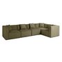 Voir la diapositive 4 : LISA DESIGN Nova - canapé modulable d'angle réversible - 6 places - avec pouf d'appoint - en velours