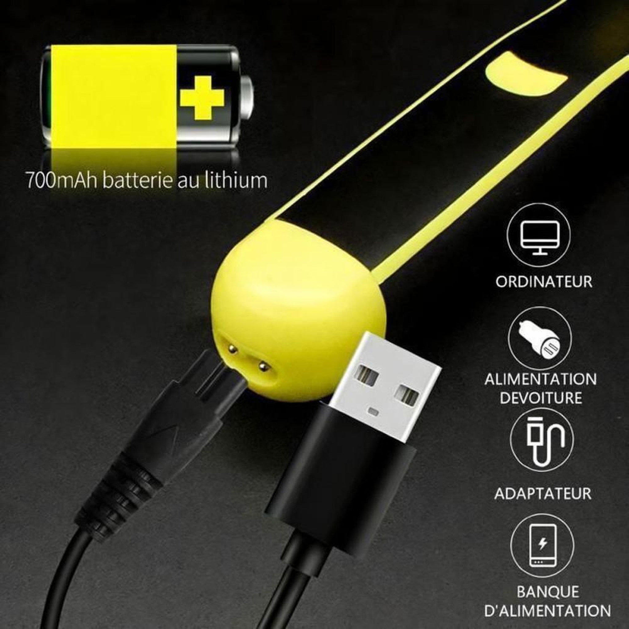 Voir la diapositive 5 : Tondeuse à barbe électrique 2-en-1 avec 4 têtes interchangeables, IPX7, rechargeable USB, tonte barbe, moustache et poils nez/oreilles